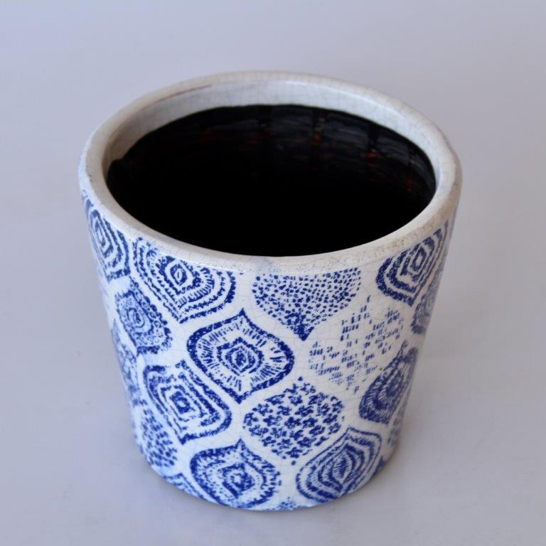Blue Round Indian Design Planter